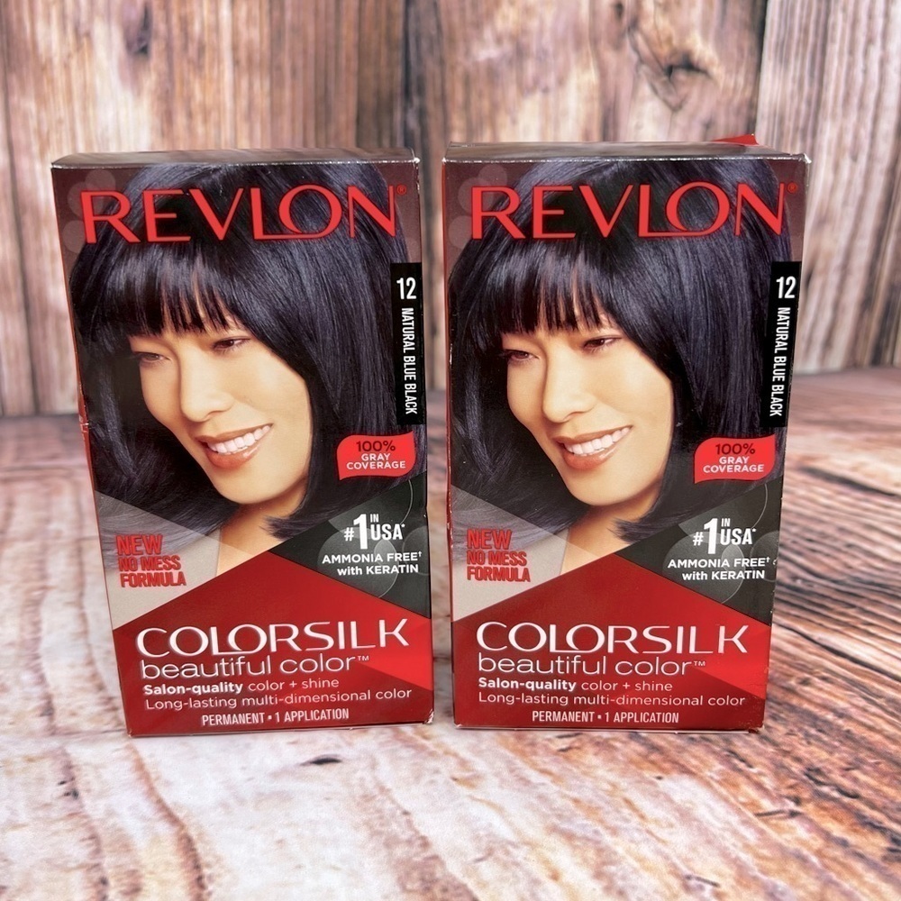 Revlon Colorsilk Natural Blue Black Permanent Hair Color Pack of 2